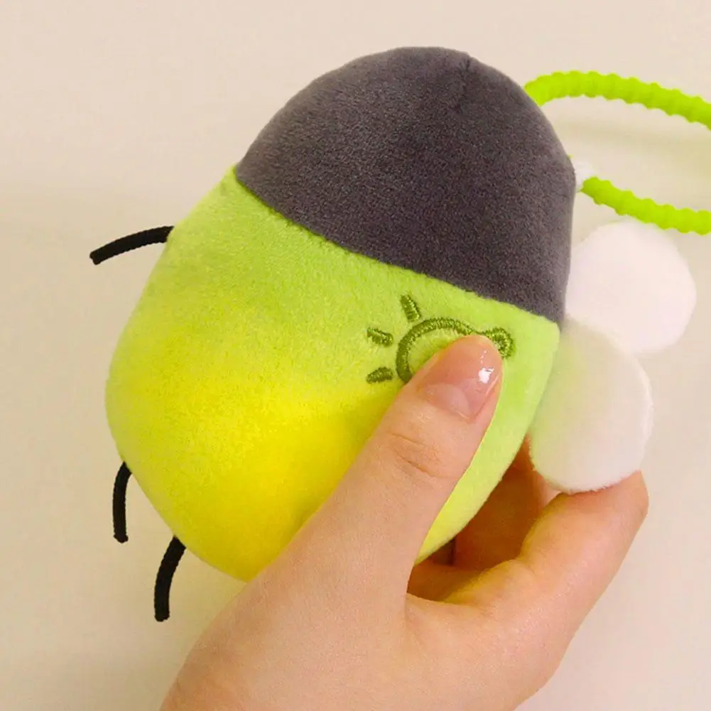 Cartoon Light-emitting Firefly Plush Doll Keychain Pendant Kids Birthday Gift Fun Light-emitting Firefly Bag Keychain Pendant