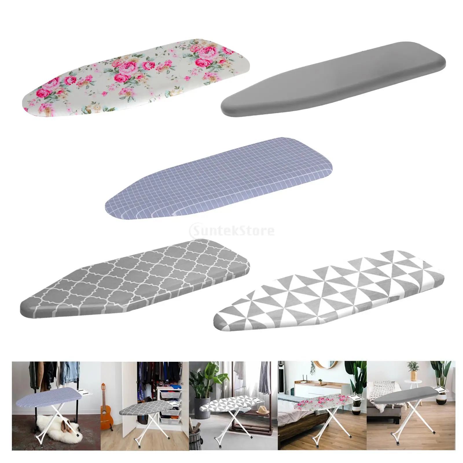 

Cotton Ironing Board Cover Blanket Pad 120cmx41cm Thick Padding Stain Resistant Ironing Board Padded Cover Cleaning Tools