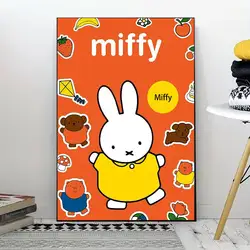 Chic Frameless Miffy Wall Art - 50x70CM (Z4)