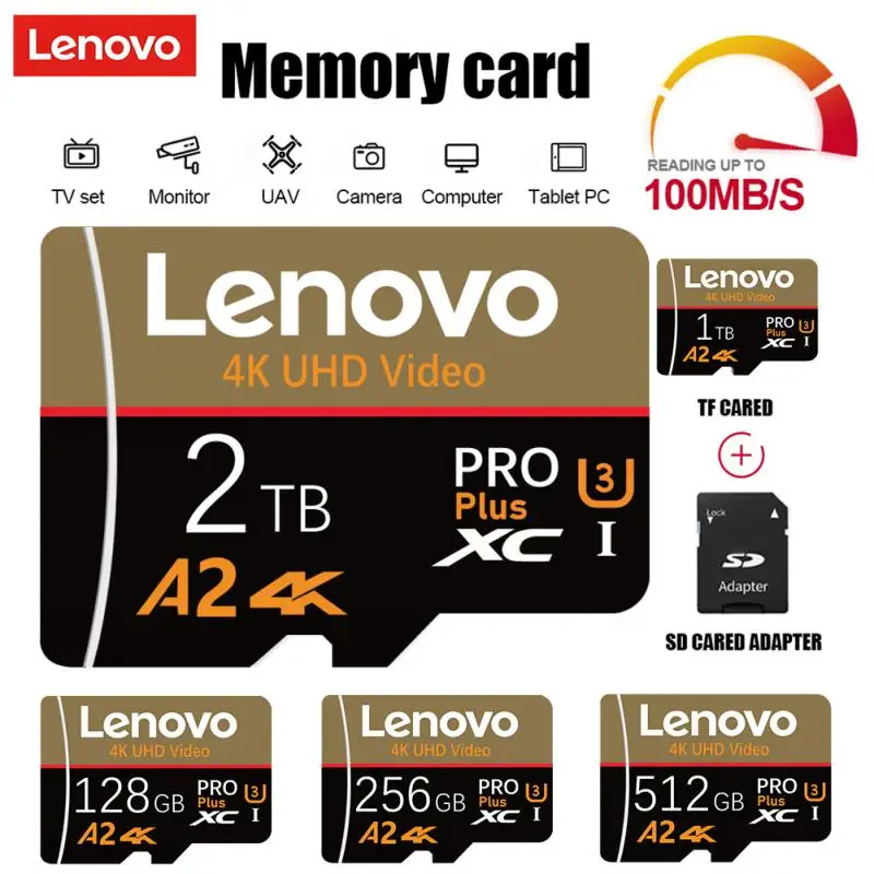 Lenovo High Speed 2Tb Micro Tf Sd Card 1Tb 512Gb 256Gb Class10 Tf Flash Memory Card 128Gb Cartao De Memoria Per Nintendo Switch