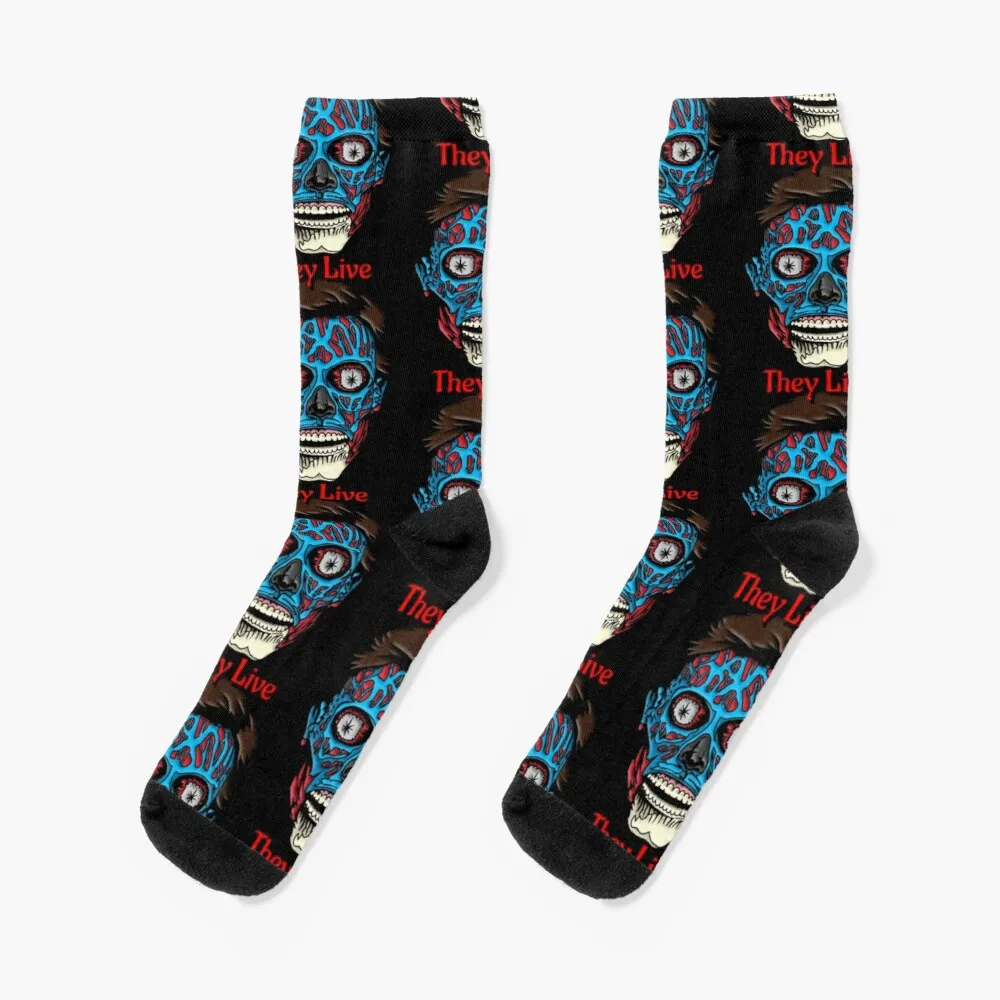 

They Live Geometry Pattern Socks Sport Man Sock Winter Socks Men