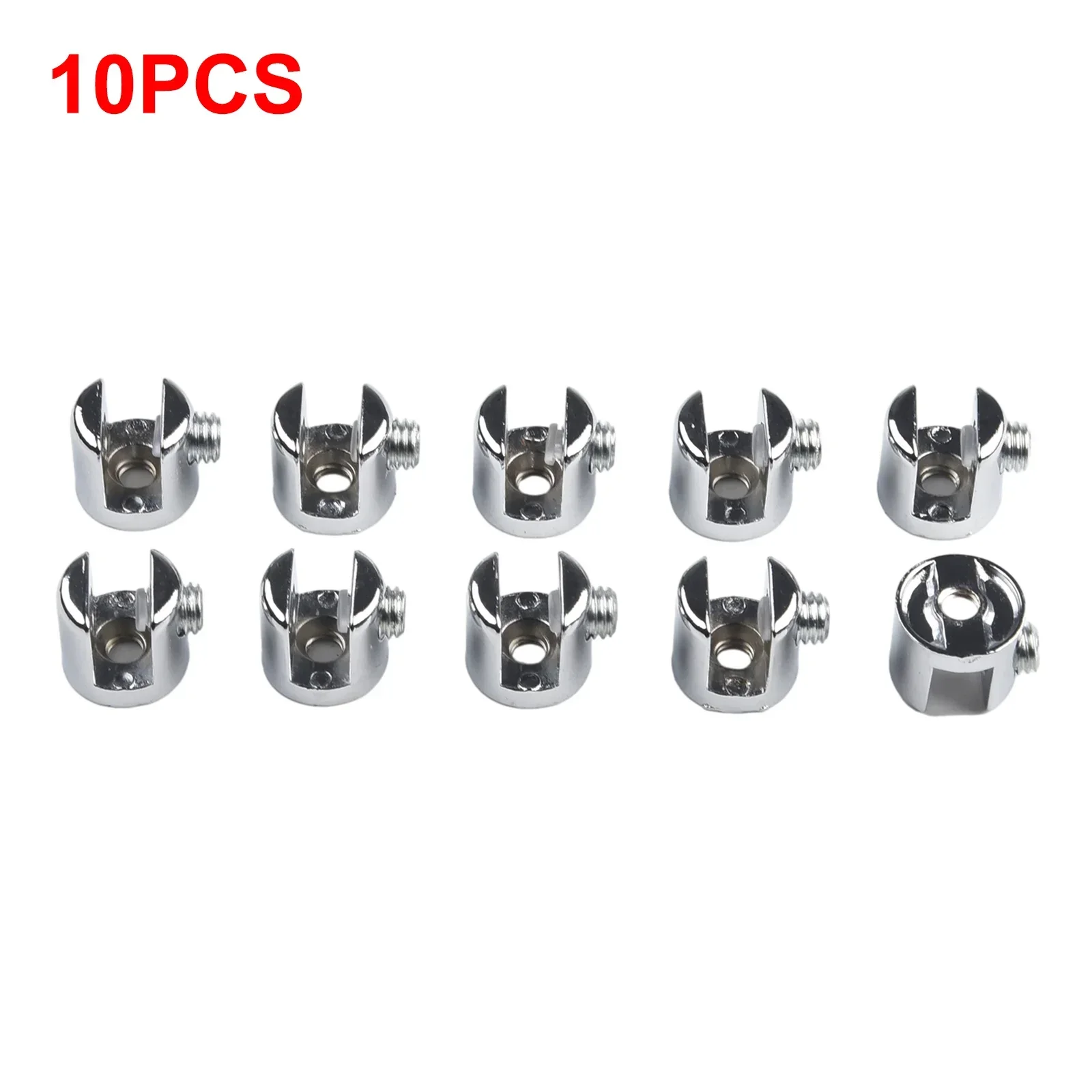 Glass Shelf Clamp Holder 10Pcs 6mm to 8mm Glass Shelf Supports Clamp Brackets Clip Chrome Bathroom Mirror Tight Clips Holders Door Hardware Parts