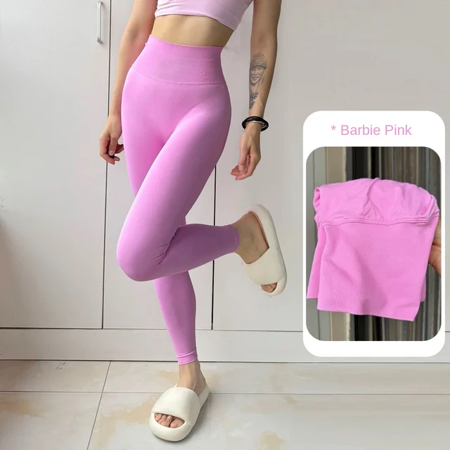 Pantalon de yoga taille haute couleur arc-en-ciel bonbon, pantalon de fitness pour soulever les fesses, belles fesses, fesses américaines respirantes