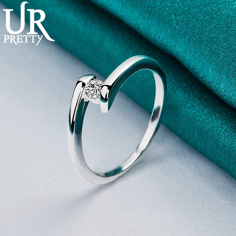 

925 Sterling Silver 7-10# AAA Zircon Ring for Woman Charm Jewelry Engagement Wedding Fashion Gifts