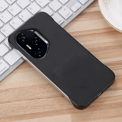 Luxury Soft PU Leather Frameless Shockproof Phone Case for Honor 80 (Black)
