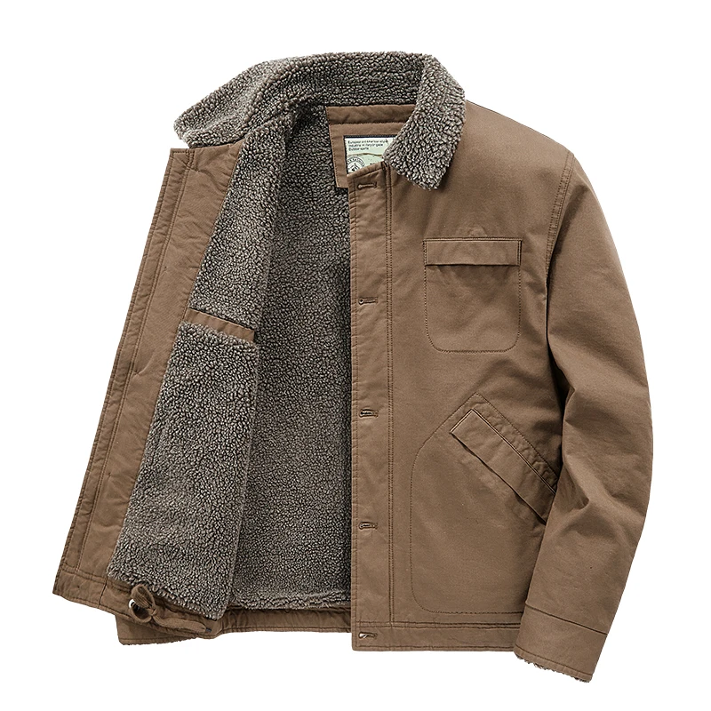 Thick and Warm Winter Men's Cotton Jacket Fashion Color Matching Trend Tooling Down Cotton Jacket