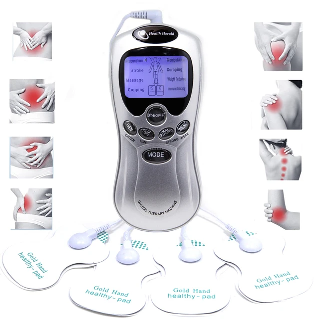 Tens Electroestimulador Digital, Electroestimulador Muscular De 5 Modos,  Con Función Tens, Ems Y Masaje, Para Aliviar El Dolor Muscular Y Fortalecer  Los Músculos, Con 4 Almohadillas De Electrodos : : Salud y