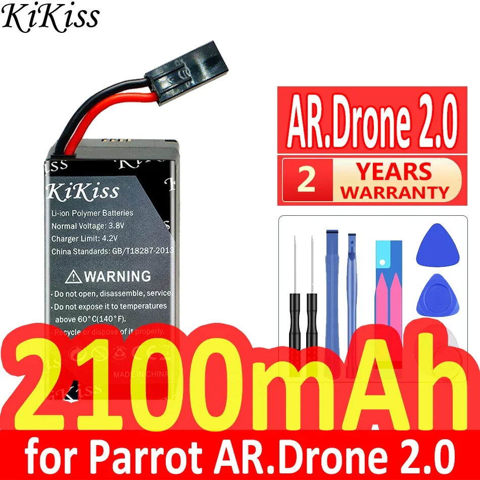 

Мощный аккумулятор KiKiss 2100 мАч для квадрокоптера Parrot AR.Drone 2,0 с длительным временем полета