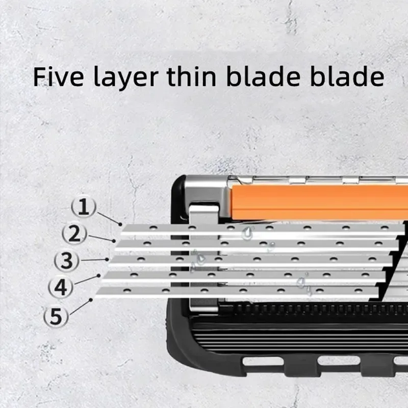 Manual shaver 5-layer stainless steel classic washable replaceable blade