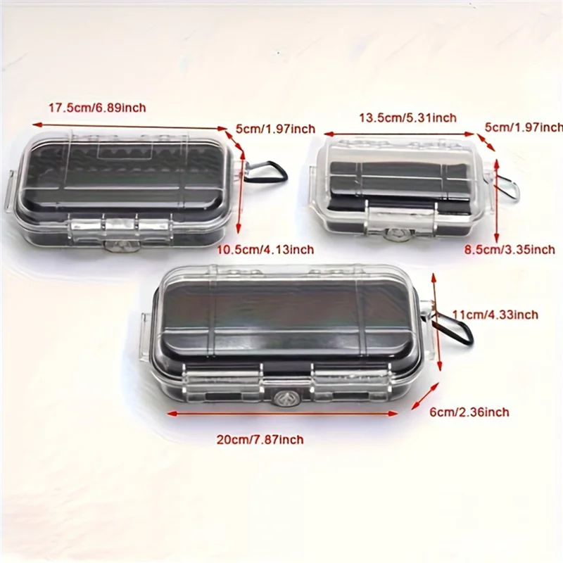 방수 밀봉 안전 상자 걸이 링 포함 충격 방지 투명 내충격 하드 휴대용 공구 보관 케이스 휴대용 공구함
