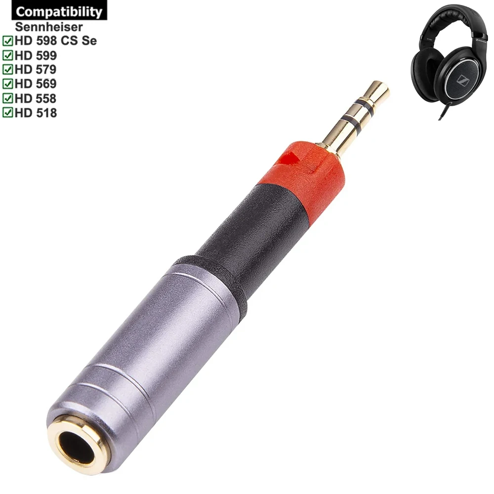 Connettore Jack Adattatore Per Cuffie In Metallo Femmina Da 2.5Mm A 3.5Mm Per Sennheiser Hd 598 Cs Se 558 518 599 569 579 Cuffie