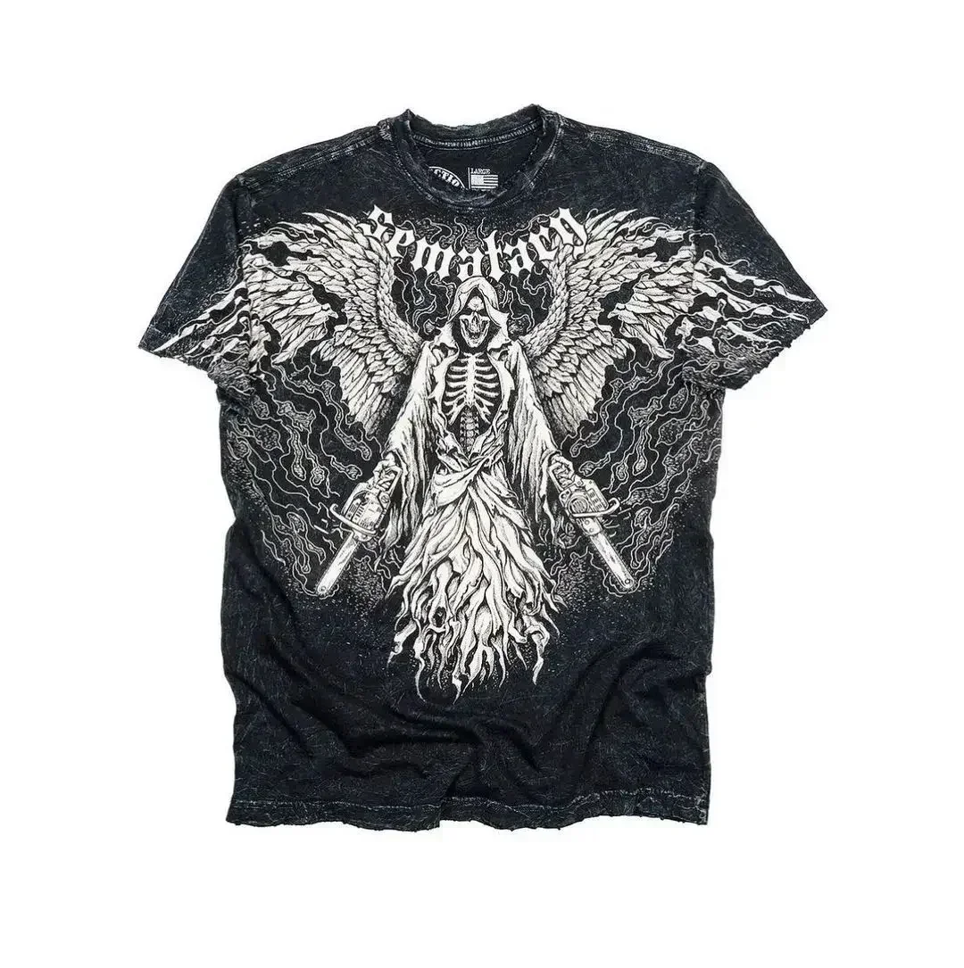 American Retro Goth Y2K Affliction Style Streetwear Tee