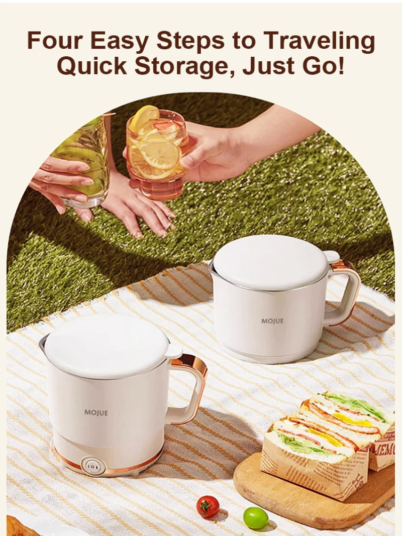 Household Portable Stainless Steel Electric Water Cup Automatic Mini Travel Kettle 5