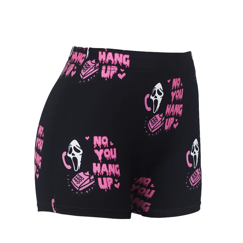 Sleep Shorts Women's Boxers Pajamas Casual Sports Fitness Cartoon Halloween Print Soft Breathable