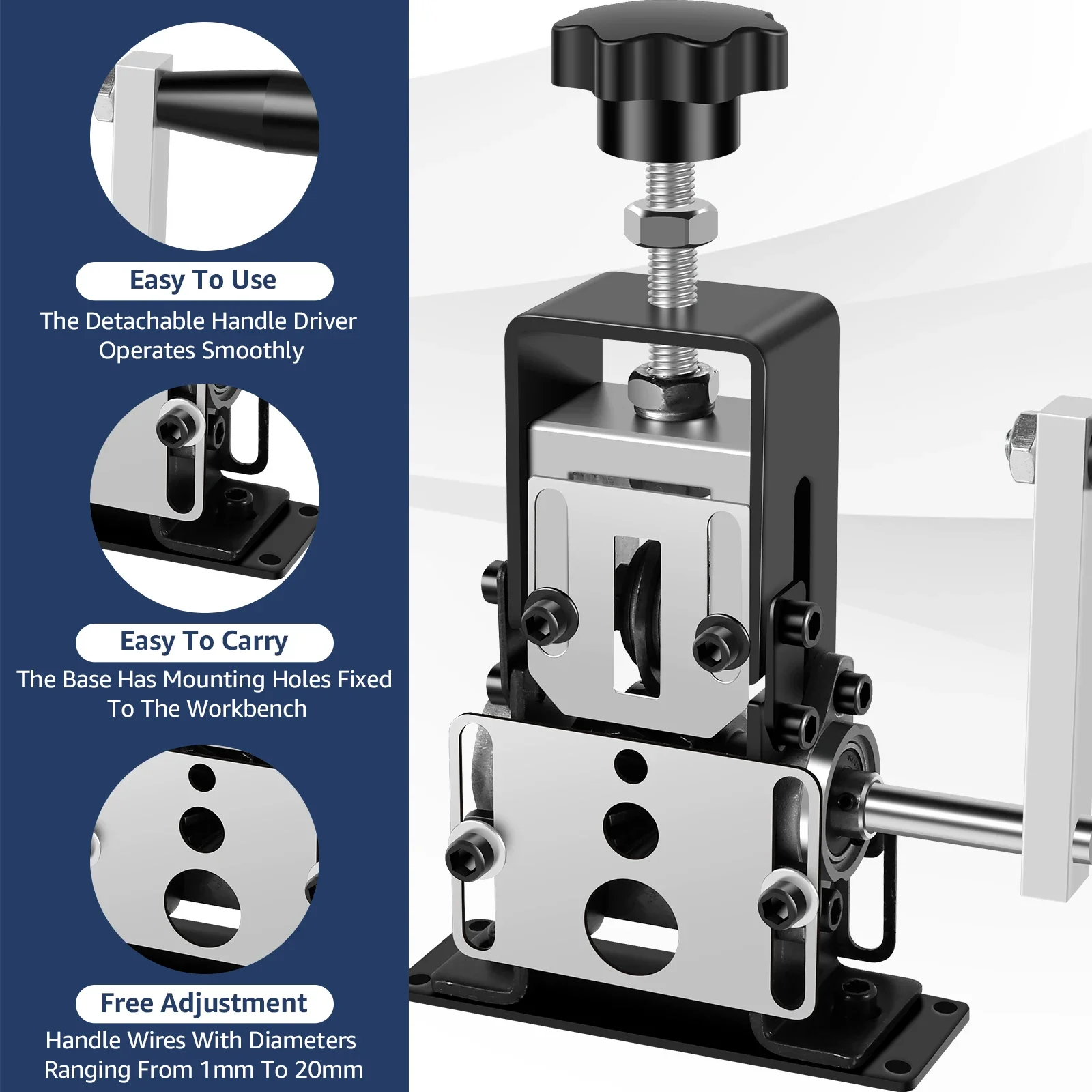 Electric Wire Stripper Machine - 2-in-1 Manual/Electric For 1-20mm Cable, Drill Attachment