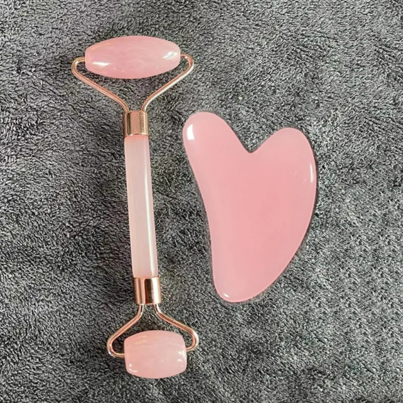 Natural Rose Resin Roller Gua Sha Set Guasha Scraper Facial Massager Face Lifting Slimming for Neck Body Massage | Красота и здоровье