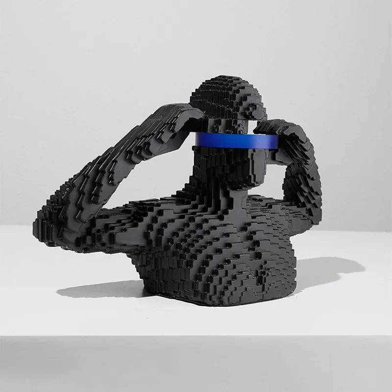 

Sculptures Living Room Sofa Beside Decor Modern Creative Luxury Home Decorations Building Blocks Masked Man Decoration Crafts