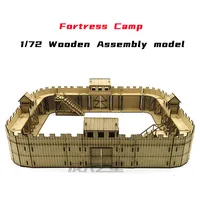 1/72 Fortress Building Assembled Model Legion Camp Wooden DIY Scene Decorations Handmade Gifts 1
