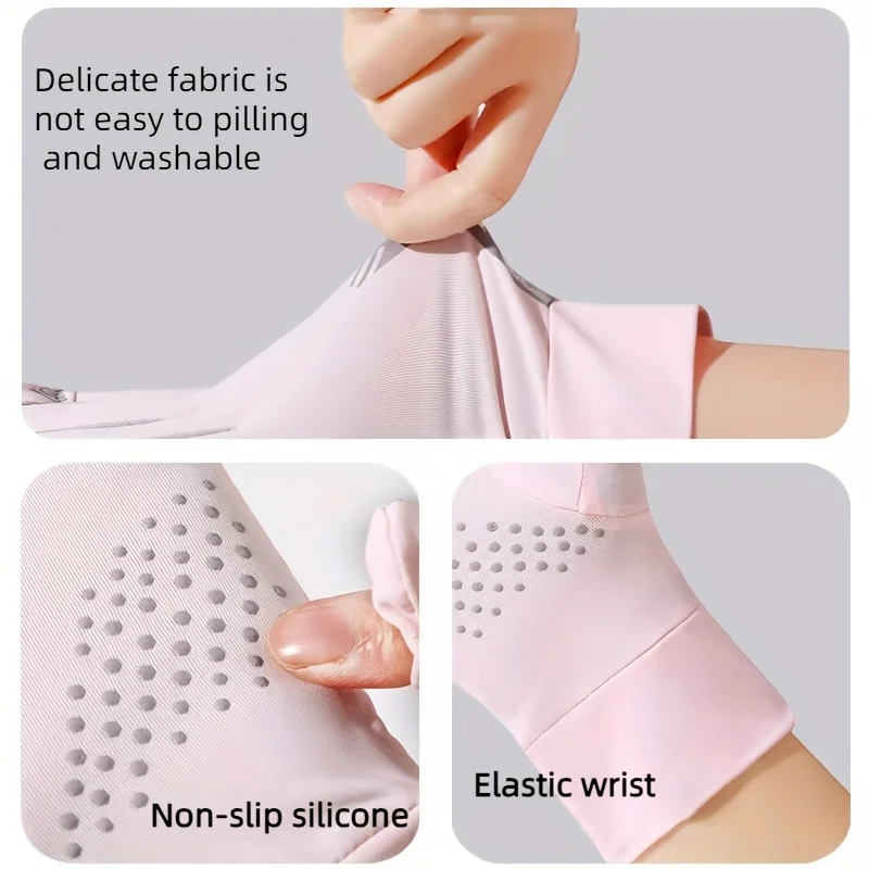 Sunscreen Gloves Ice Silk Breathable Outdoor Sports Cycling Gloves Anti-Slip Quick-Drying Gloves Women Light Driving Gloves