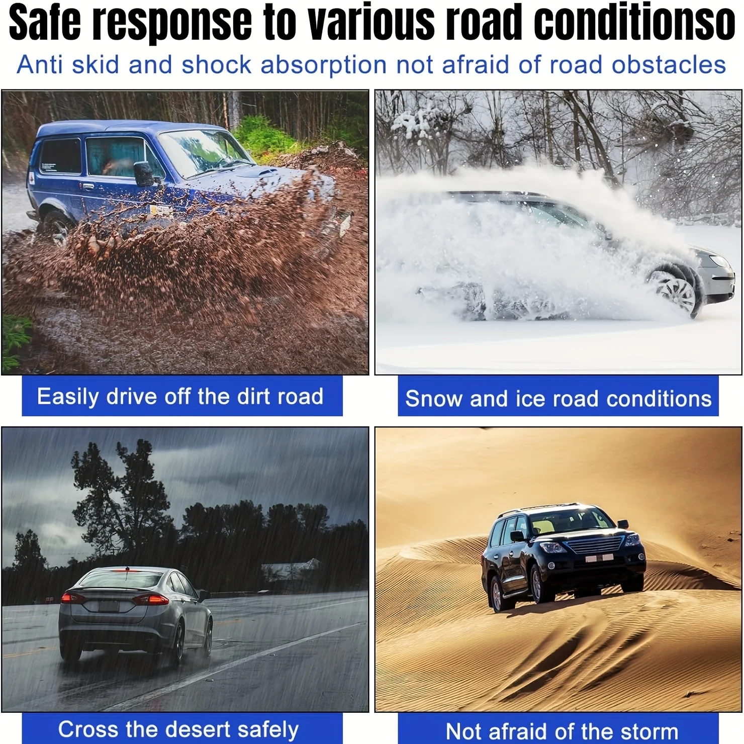 Snow Chain Universal Adjustable for Most Cars Trucks SUVs Wheels Anti-slip