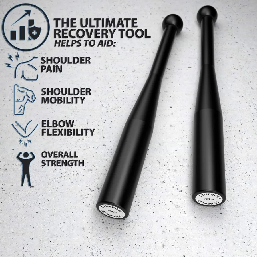 Indian Clubs 10lb (Pair) Power Clubs - Exercise Weight Club Bells - Grip and Forearm Strength Trainer - Sold in Pairs