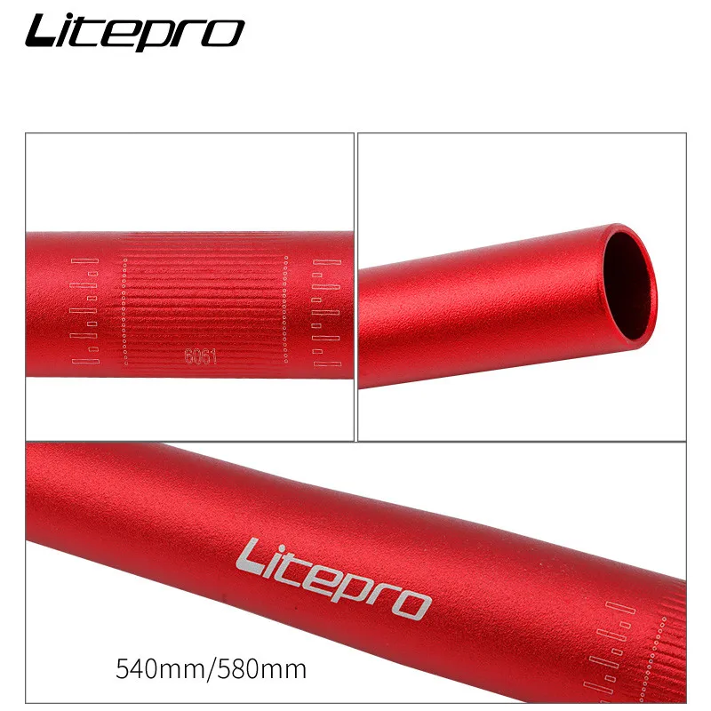 Litepro MTB Monster Horizontal Handlebar 25.4x540mm/580mm Ultralight Alloy 167/186g Straight One-shaped Handlebar For Brompton