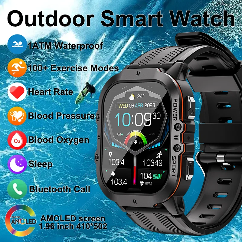 

SACOSDING Smart Watch Men Bluetooth Call AMOLED 1ATM Waterproof Smartwatch Men 2024 Health Monitor Clock Fitness Tracker Sports