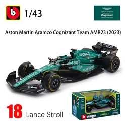 Luxury Die - Cast Aston Martin F1 Car Model Toy Series by Bburago (1 - 43 2023 AMR23 - 18)