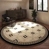 Round Retro Living Room Carpet Machine Washable Bedroom Carpets Art Petal Coffee Table Rug Soft Comfortable Cloakroom Rugs Tapis 3