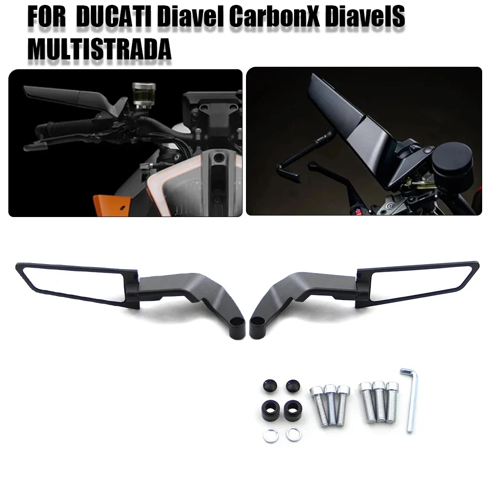 

Зеркала для мотоцикла Ducati XDiavel 1262 Dark 2021-2023, наборы зеркал Stealth Winglets для вращения регулируемых боковых зеркал