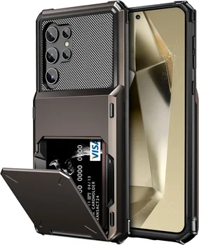 For Samsung Galaxy S25 S24 Ultra S25 S24 Plus S24 FE Wallet Case with Card Holder, Dual Layer Heavy Duty Shockproof Phone Cover 1