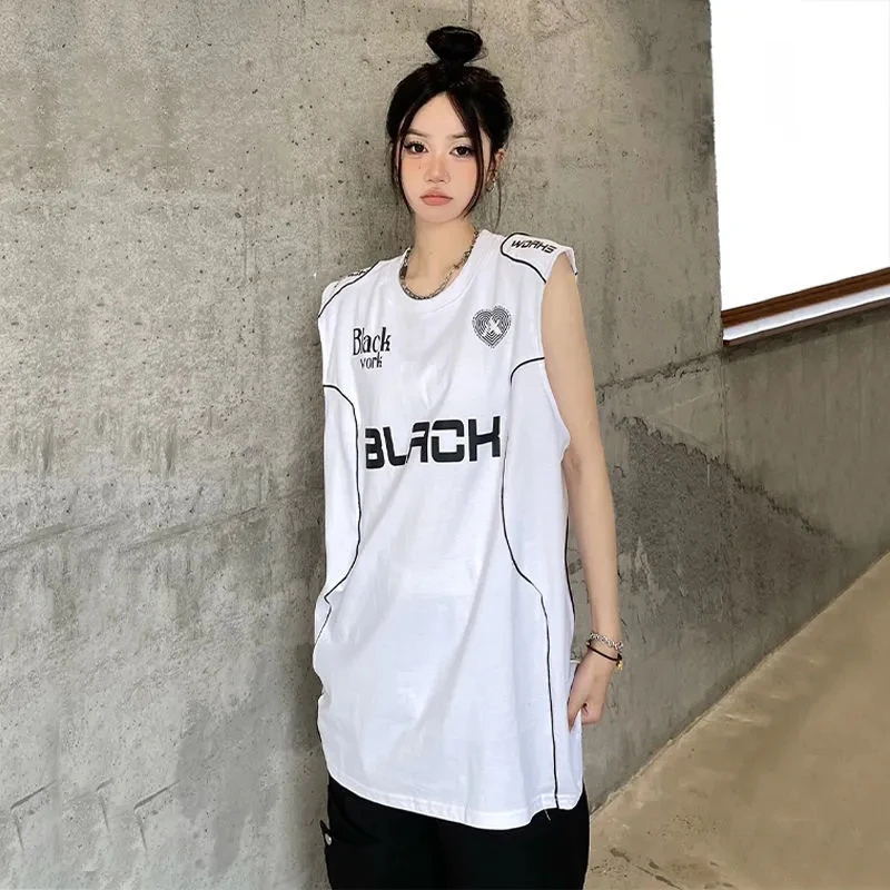 

Gothic Vintage Streetwear Casual Harajuku Women's Short Sleeve T-Shirts Grunge Aesthetics Oversized Men Tank Tops Y2K Clothes