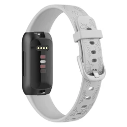 Engraved Soft TPU Adjustable Sport Watchband Replacement Strap Bracelet - Fitbit inspire 3 (Gray)