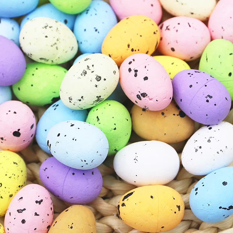 (50pcs/pack) 2 * 2.5cm Easter Egg Foam Simulated Egg Kindergarten Activity Handmade DIY Atmosphere Home Decoration Celebration