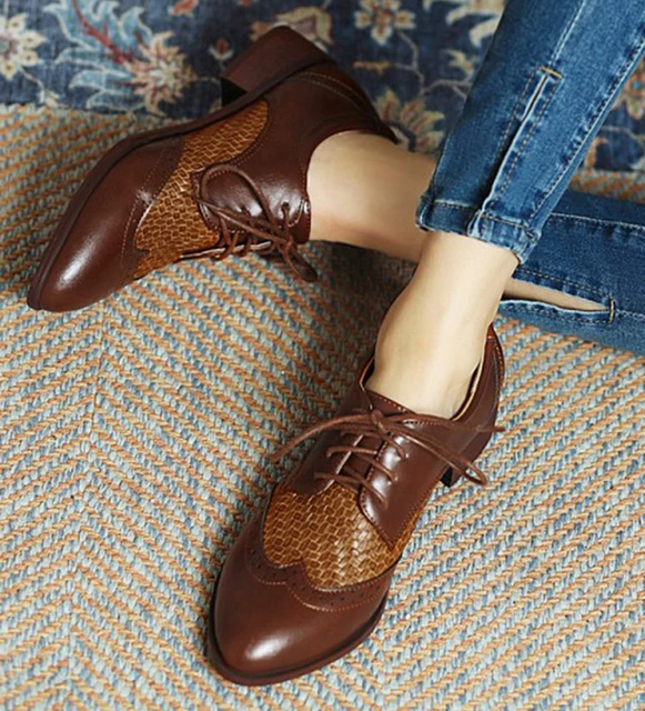 Chaussures femme oxford marron