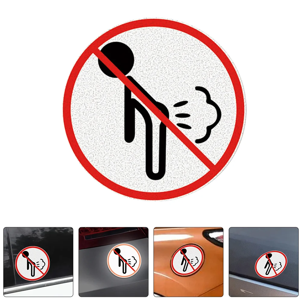

5pcs No Farting Stickers Automotive Reflective Decals Car Funny Stickers Car Exterior Decorations
