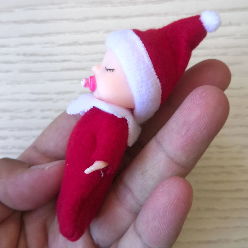 7cm Christmas Elf Babies with Dummy Movable Arms Legs Doll House Accessories Baby Elves Dolls 2