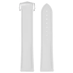 Universal Quick Release FKM Rubber Watch Strap - Premium Soft, Perfect Fit, Flat End - 22mm (WHITE)