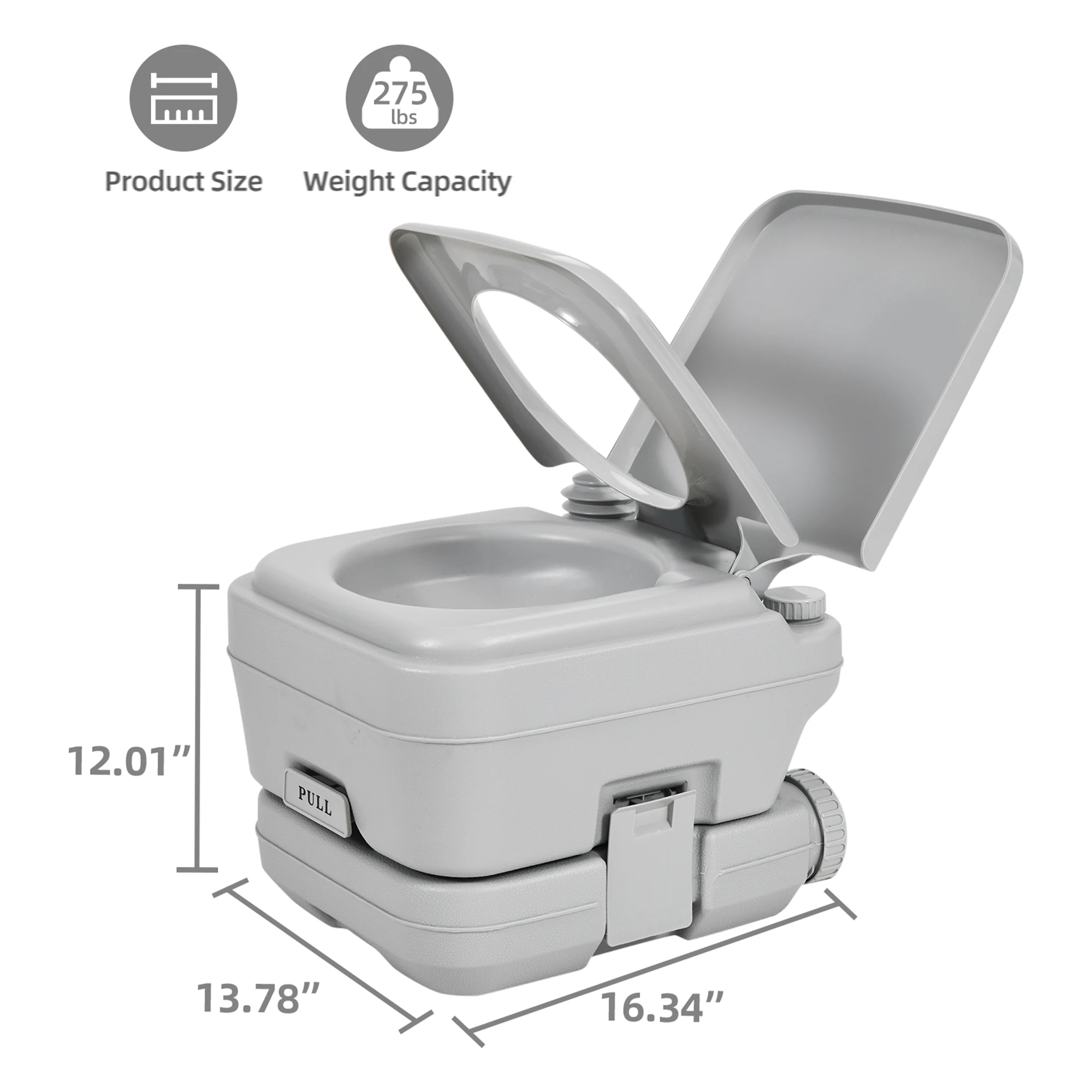 10L Portable Toilet Flush Commode Potty Outdoor Indoor Travel Camping