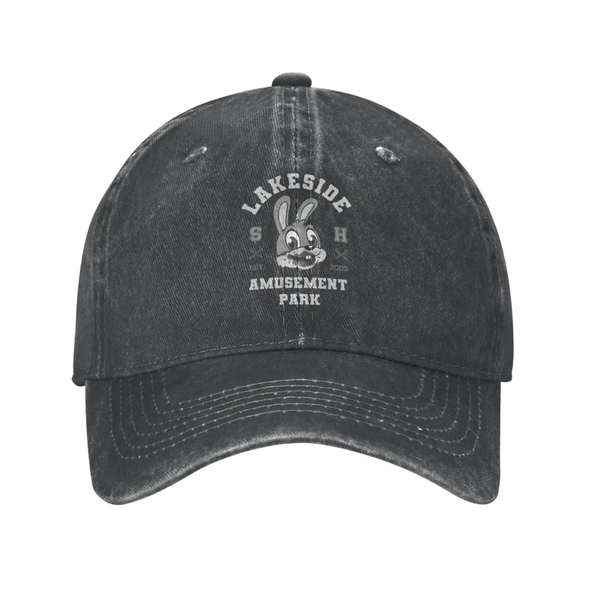 

Lakeside Amusement Park Varsity Men Women Baseball Cap Silent Hill Robbie the Rabbit Distressed Cotton Hat Outdoor Golf Headwear