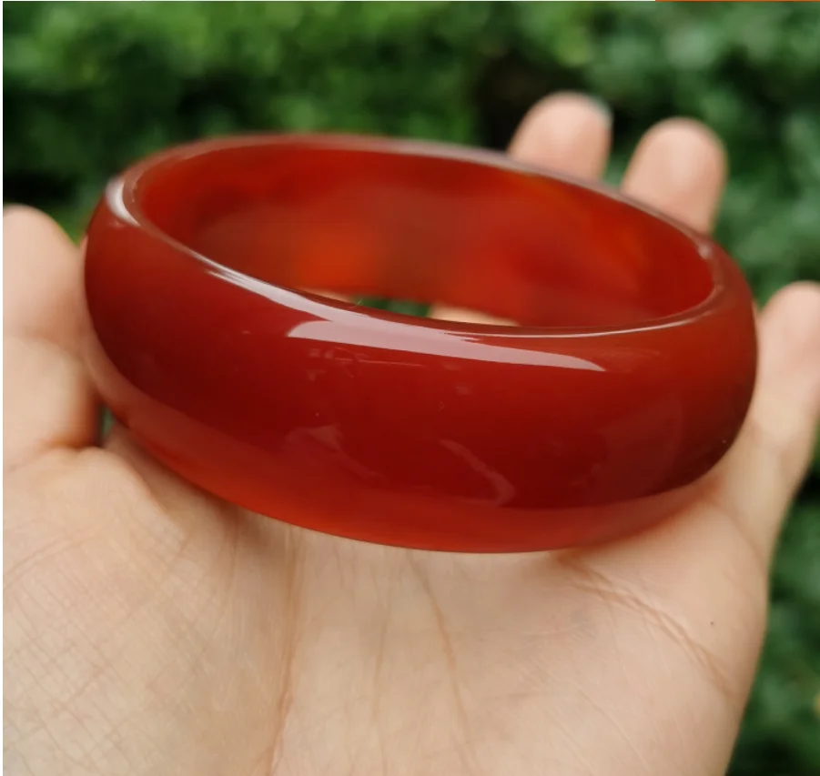 

Classic Top Quality Chinese Red Agate Jade Bracelet 52-68mm Exquisite Chalcedony Bangle Perfect Accessories Gift Unisex