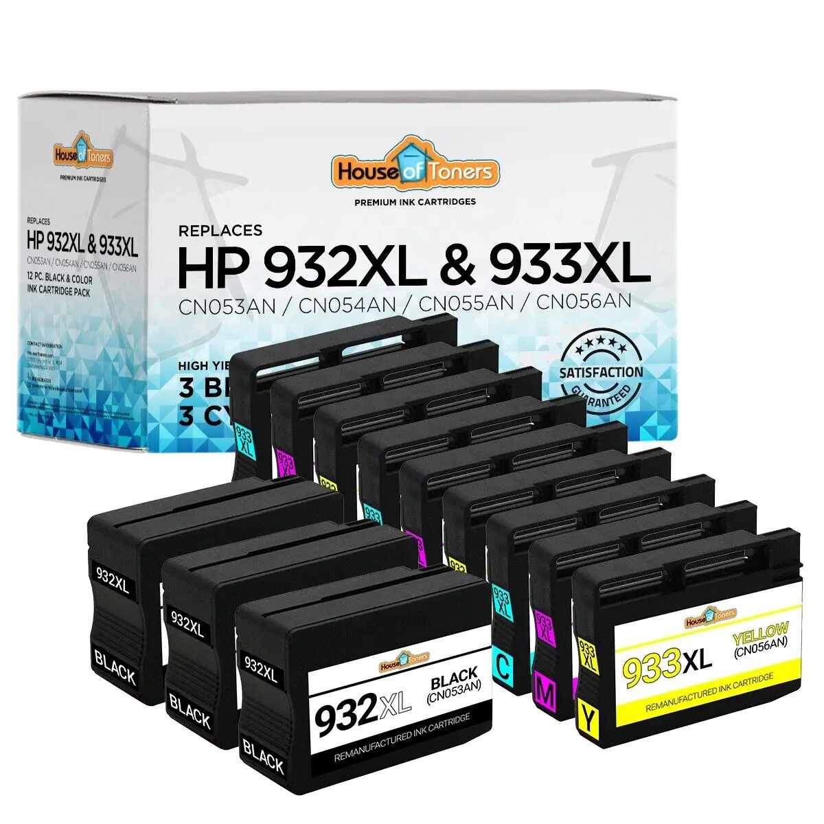 Inchiostro 12Pk 932 Xl 933 Xl (Cn053A/Cn054A/Cn055A/Cn056A) Per Hp Officejet 6700 7610