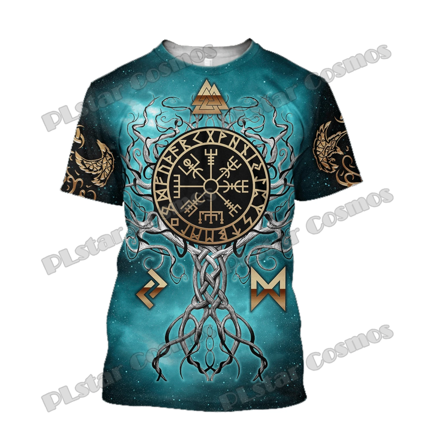 Sommer Männer T-Shirt Mjolnir Odin Drachen Tattoo 3d gedruckt T-Shirt Harajuku lässig Kurzarm T-Shirts Unisex Tops TX-195 – Detail 8