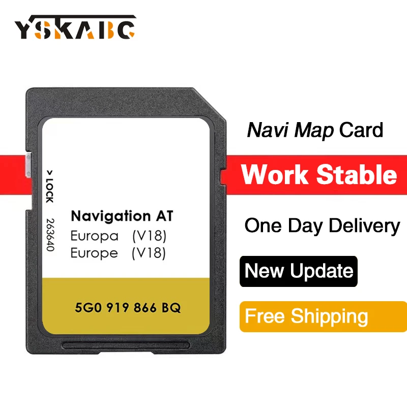 Discover Navi AT V18 GPS Map Navigation SD Cards SD Card For VW Maps Navigation MIB1 Card Mib1 Europa Sat Nav