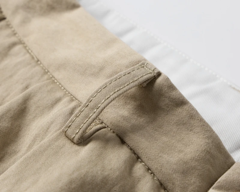 Retro Herren Plissierte Anzughosen Old Money Klassische Flache Front Weites Bein Locker Sitzende Elastische Taille Gerade Business-Shorts – Detail 13