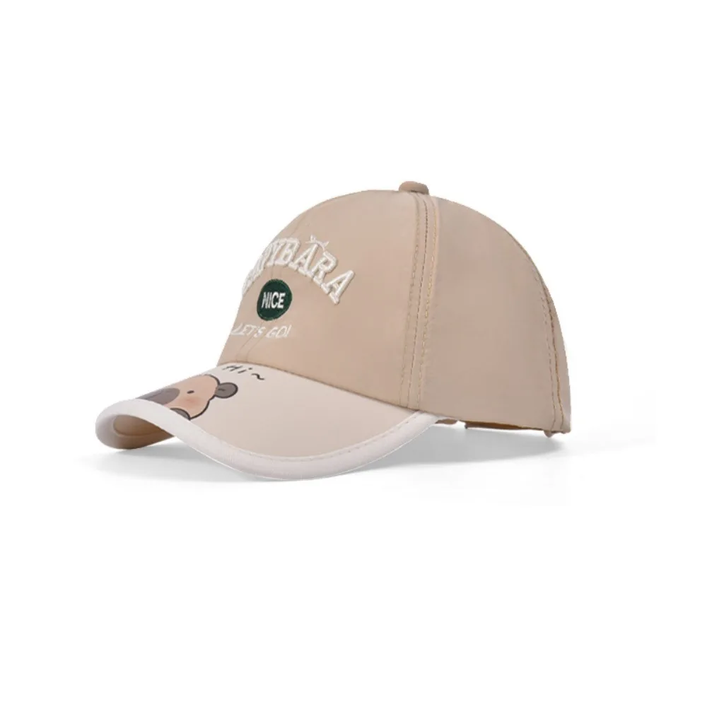 Breathable Capybara Baseball Hat Thin Cotton Children Peaked Cap Korean Style Anti-Splash Water Cartoon Sunshade Hat Versatile