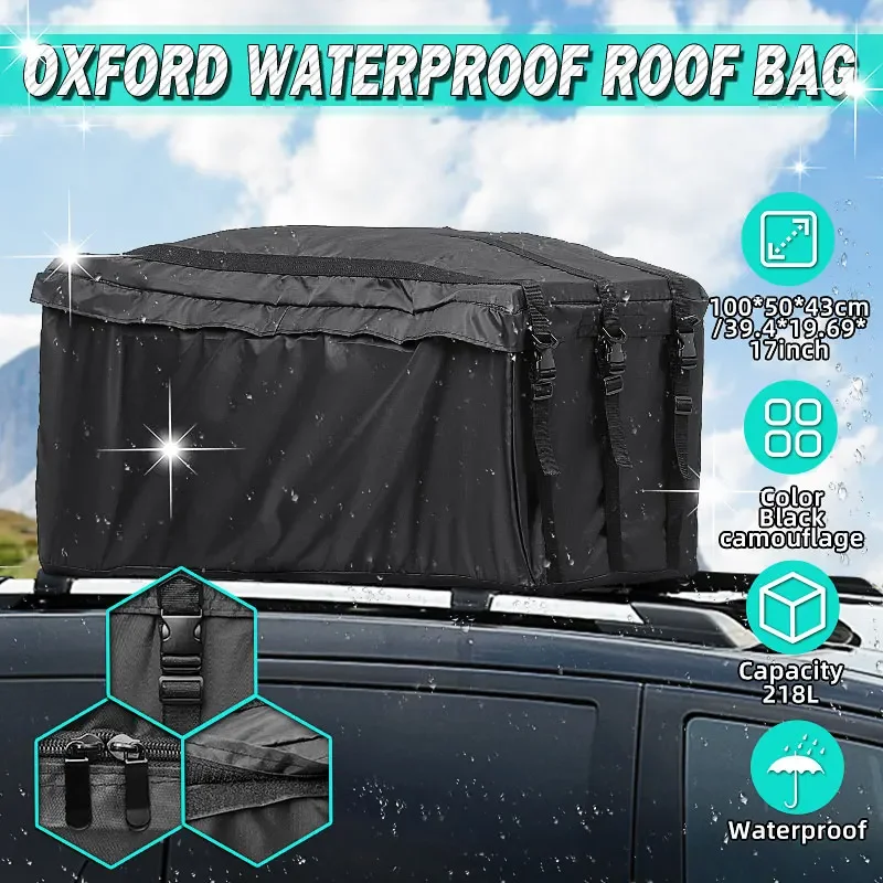 Muslimah Car Roof Top Bag Oxford Impermeabile Roof Top Bag Rack Cargo Carrier Bagaglio Bag Rack Storage Bagagli Car Travel
