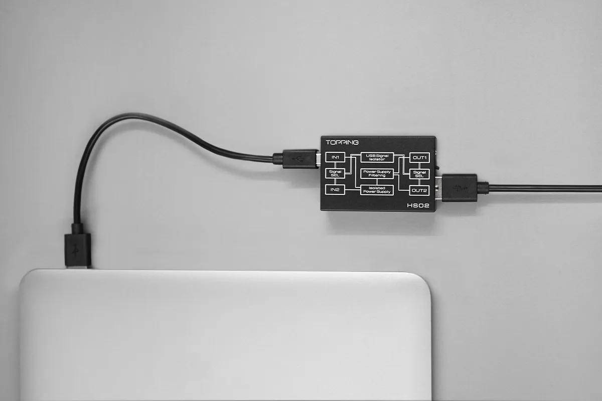 TOPPING HS02 USB 2.0 Hochleistungs-Audiosolator mit USB-B und Typ-C-Eingang, hoher Geschwindigkeit und sehr kompatibel – Detail 12