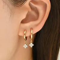 925 Sterling Silver Leaf Earrings For Women Luxury Hypoallergenic Round Circle Hoops Earrings Trendy Party Jewelry Holiday Gifts - Image 3