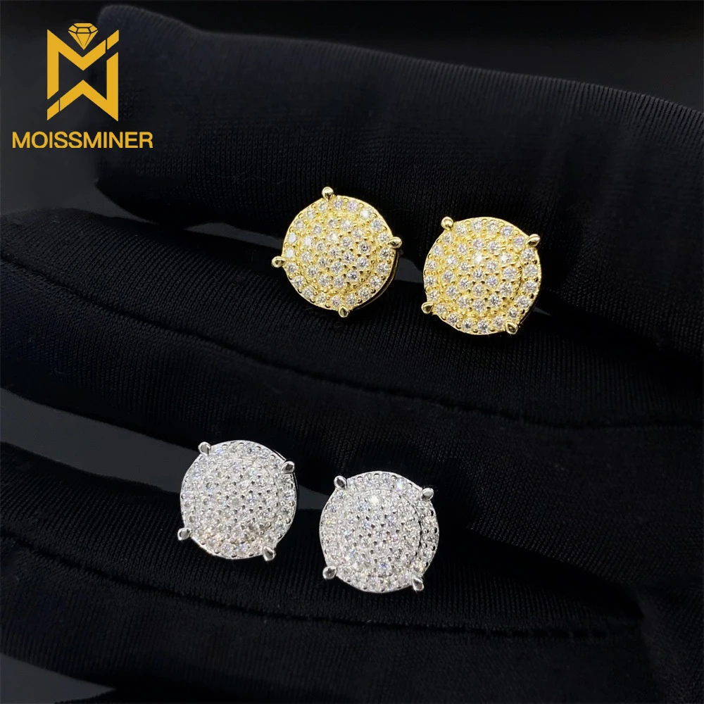 Moissminer Moissanite 여성을위한 패션 귀걸이 Pass Diamonds Tester S 귀 스터드 GRA가있는 힙합 쥬얼리